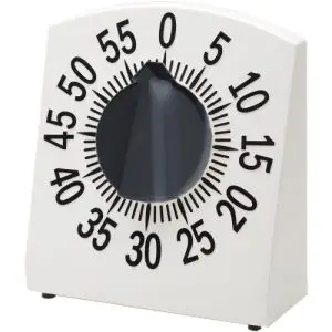 Tactile Low Vision Timer - White Dial, Black Numbers