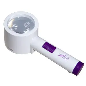 4X / 12D SuperMag LED Lighted Hand Held, Stand Magnifier - 2.7 Inch Lens