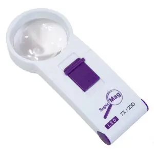 SuperMag 7X LED Lighted Pocket Magnifier - 1.9 Inch Lens