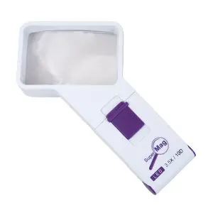 SuperMag 3.5X LED Lighted Rectangular Pocket Magnifier - 2 x 3 Inch Lens