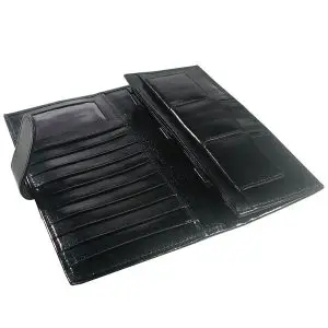 Soft Leather Hold Everything Organizer Wallet - Black