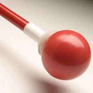 Ambutech Rolling Ball Cane Tip - 8mm Threaded Style - Red