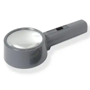 Carson 2X / 4X Lighted Hand Held, Stand Magnifier - 3.5 Inch Lens