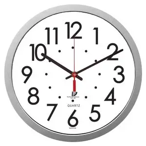 Chicago Lighthouse 14.5" Low Vision Quartz Wall Clock - White Face with Black Numbers