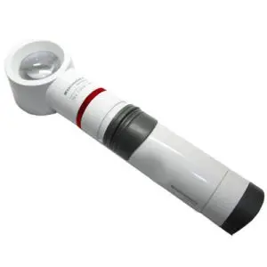10X / 28D Eschenbach Incandescent Lighted Hand Held, Stand Magnifier - 2 Inch Lens