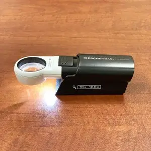 Eschenbach 12.5X Mobilux LED Lighted Pocket Magnifier and Mobase Stand