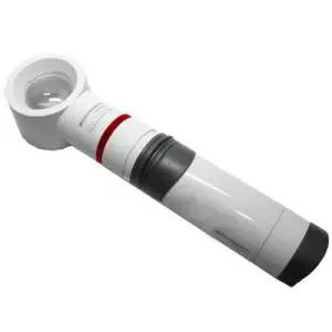 12.5X / 50D Eschenbach Incandescent Lighted Hand Held, Stand Magnifier - 1.5 Inch Lens