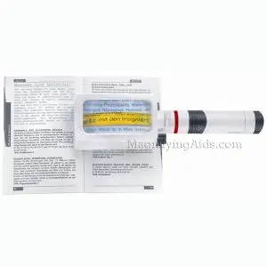 3X / 7.6D Eschenbach Incandescent Lighted Hand Held, Stand Magnifier - 4 x 2 Inch Lens