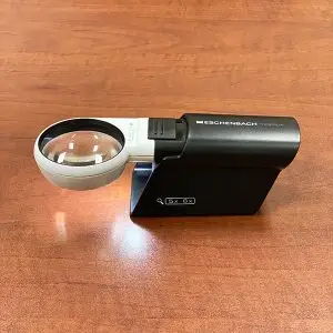 Eschenbach 5X Mobilux LED Lighted Pocket Magnifier and Mobase Stand