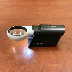 Eschenbach 6X Mobilux LED Lighted Pocket Magnifier and Mobase Stand
