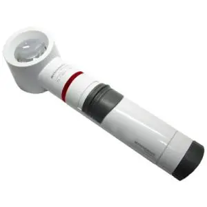 6X / 23D Eschenbach Incandescent Lighted Hand Held, Stand Magnifier - 2.2 Inch Lens