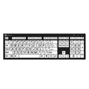 LargePrint Black on White - PC Nero Slimline Keyboard
