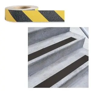 Low Vision Anti-Slip Adhesive Tape – Yellow & Black Striped – 2 Inch Wide