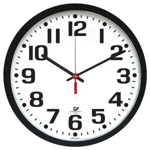 Chicago Lighthouse 16.5" Low Vision Quartz Wall Clock - White Face with Black Numbers