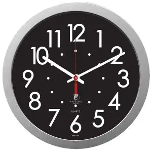 Chicago Lighthouse 14.5" Easy-to-Read Wall Clock – Large White Numbers on Black