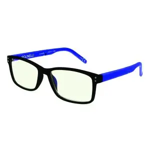 Polinelli Blue Light Blocking Computer Glasses – No Magnification, Black and Blue Frame