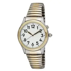 Men’s Two-Tone Talking Watch – Large Dial, English Voice