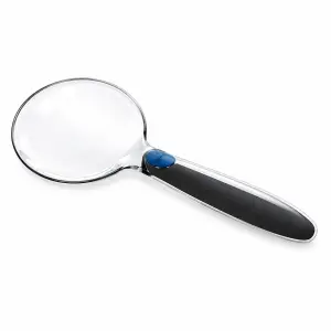Bausch & Lomb 2x LED lighted handheld magnifier with 6x bifocal lens for reading small print