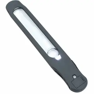 Carson MagniLine MT-25 3x LED lighted bar magnifier with 10x spot lens for reading small print.