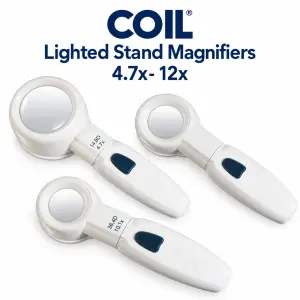 Coil Lighted Stand Magnifiers for small print and reading