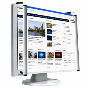 Desktop computer screen magnifier for enlarging text and images on a monitor