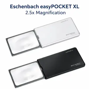 Eschenbach easyPOCKET XL 2.5x pocket magnifier in black and silver