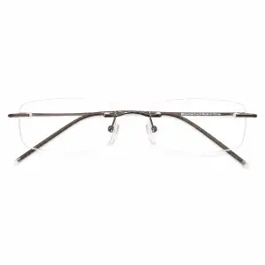 Eschenbach gunmetal rimless rectangle reading glasses