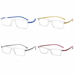 Eschenbach MiniFrame2 progressive reading glasses in blue, gold, gunmetal and red