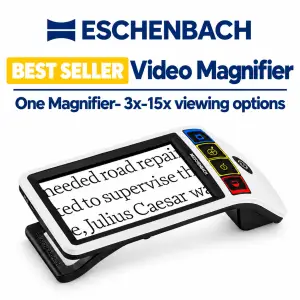 Eschenbach portable electronic video magnifier with 3x to 15x zoom for reading small print
