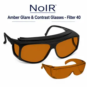 NoIR amber glare and contrast glasses Filter 40 with fit-over and wraparound styles