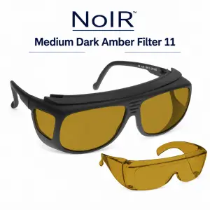 NoIR Filter 11 amber fit-over glasses for contrast, glare reduction and macular degeneration