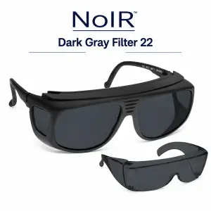 NoIR Filter 22 dark gray fit-over glasses for glare reduction