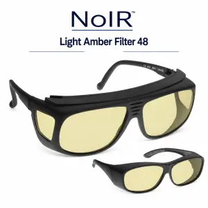 NoIR Filter 48 light amber fit-over glasses for cataracts and blue light reduction