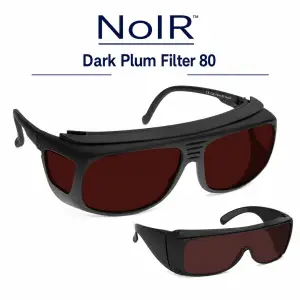 NoIR Filter 80 dark plum glare and contrast glasses in fit-over frame styles