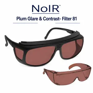 NoIR Filter 81 plum glare and contrast glasses in fit-over and universal frame styles