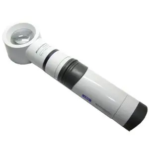 10X / 28D Eschenbach LED Lighted Hand Held, Stand Magnifier - 2 Inch Lens