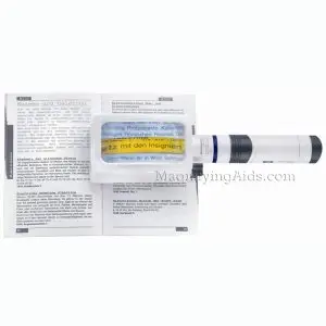 3X / 7.6D Eschenbach LED Lighted Hand Held, Stand Magnifier - 4 x 2 Inch Lens