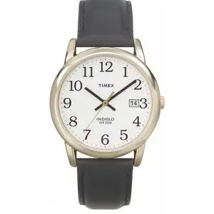 Timex Indiglo Watch with Date Gold with Leather Band