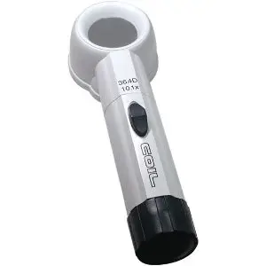 10.1X COIL LED Illuminated Hand-Held Stand Magnifier - 1.3 Inch Lens