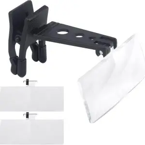 3-Lens Hands-Free Clip-On Magnifier for Eyeglasses – 1.5x, 2.5x & 3.5x