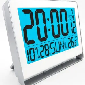 Atomic Alarm Clock with Light-on-Demand – Extra-Large 2” Display