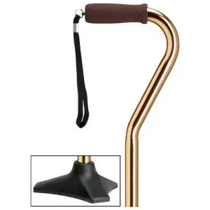 Aluminum Offset Cane – Bronze-Able Tripod Base, Adjustable 30"–39"