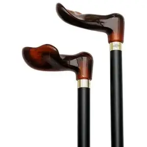 Amber Palm Grip Handle Cane – Left-Handed | 36" Hardwood Shaft