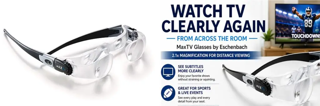 MaxTV TV viewing glasses for clearer distance viewing