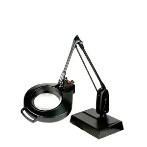 Dazor Circline LED Desk Base Magnifier – 5 Diopter / 2.25X – Black