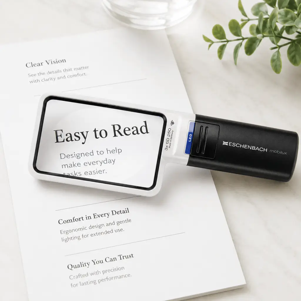 magnifying glass making it easier to read