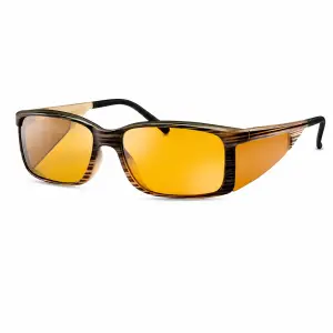 Eschenbach Ambelis amber blue-blocking glasses with small brown frame